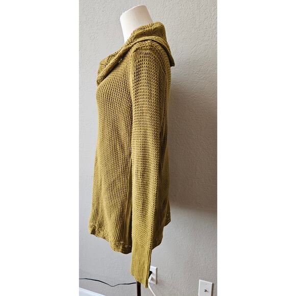 Chicos Textured Lacework Cowl Neck Pullover Sweater Tunic Golden Brown 2 Large - Picture 5 of 8